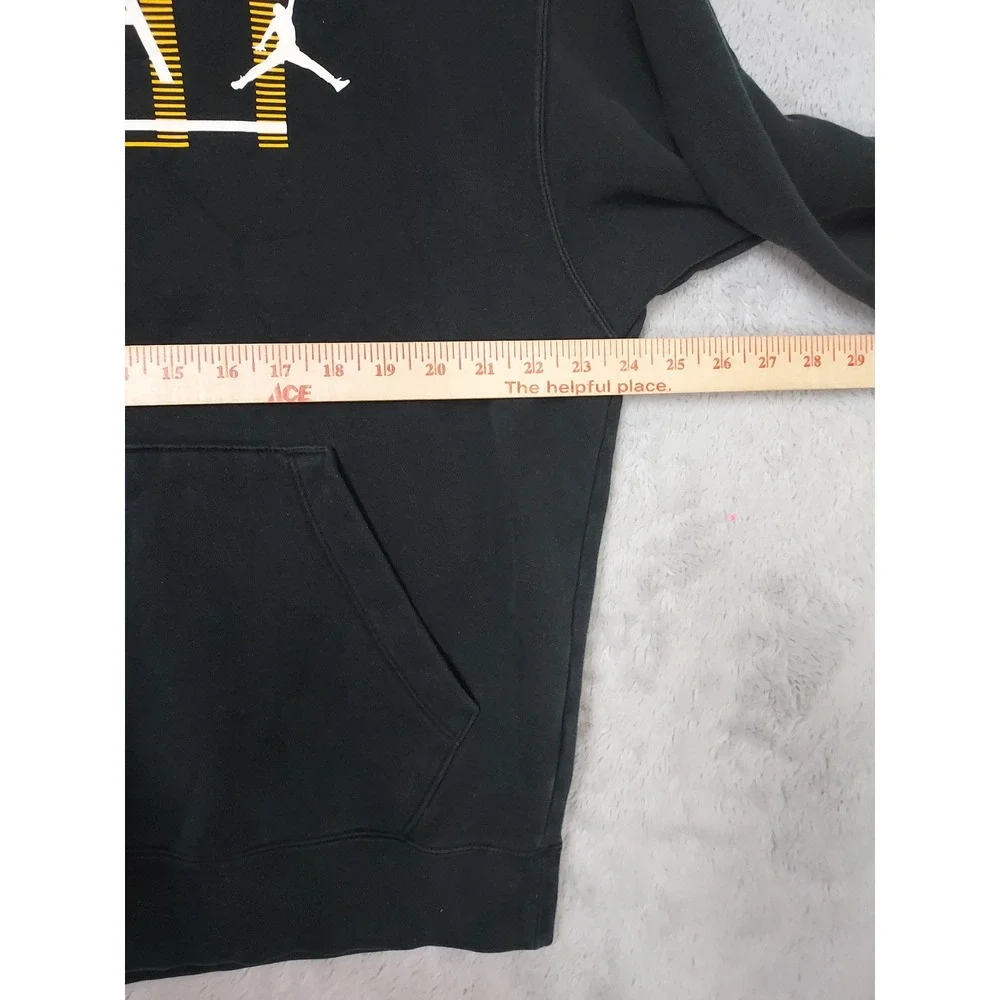 Jordan Pullover Mens Large Grunge Jumpman Hoodie Black Bleach Spots Nike Faded
